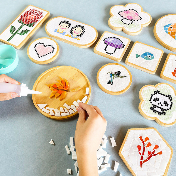 Kit Mosaico e Bambu com Peças Coloridas